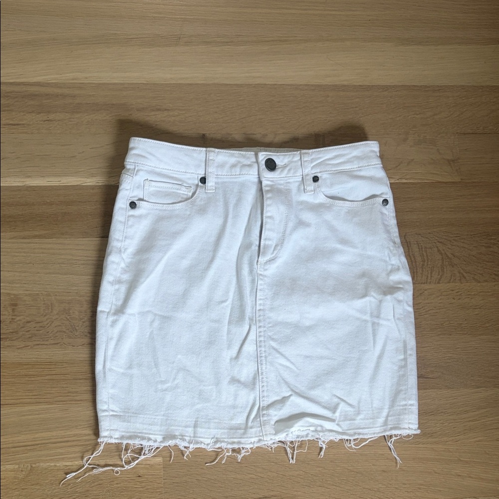 PAIGE White Denim Skirt
